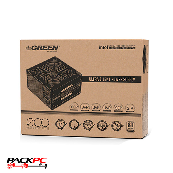 منبع تغذیه گرین مدل Green GP450A-ECO