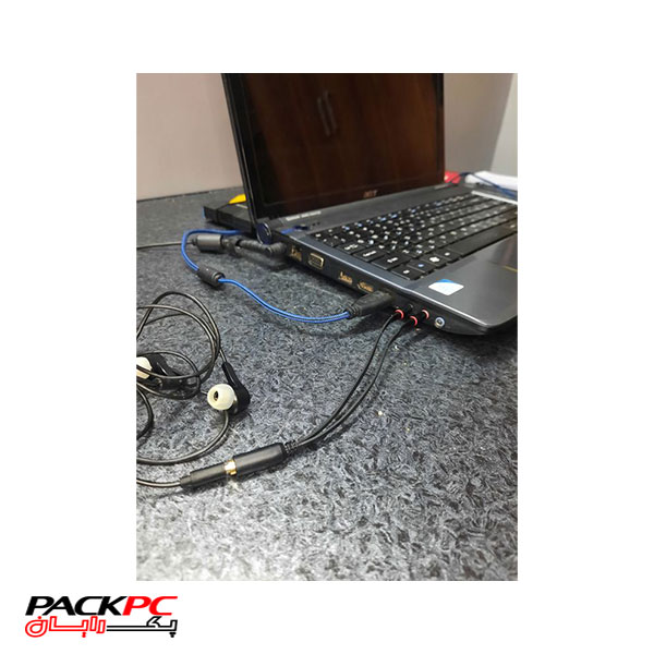 کابل تبدیل یک به دو جک 3.5mm صدا و میکروفون