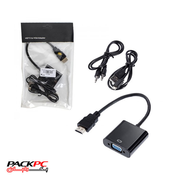 کابل تبدیل HDMI به VGA + کابل صدا + پاور دار (AUX) کی لینک (KLINK) مدل k-1210