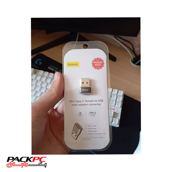 مبدل OTG Type-C به USB باسئوس مدل CAAOTG-01